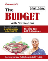 Commercial's The Budget with Notification 2025-2026 by Dr. Girish Ahuja & Dr. Ravi Gupta